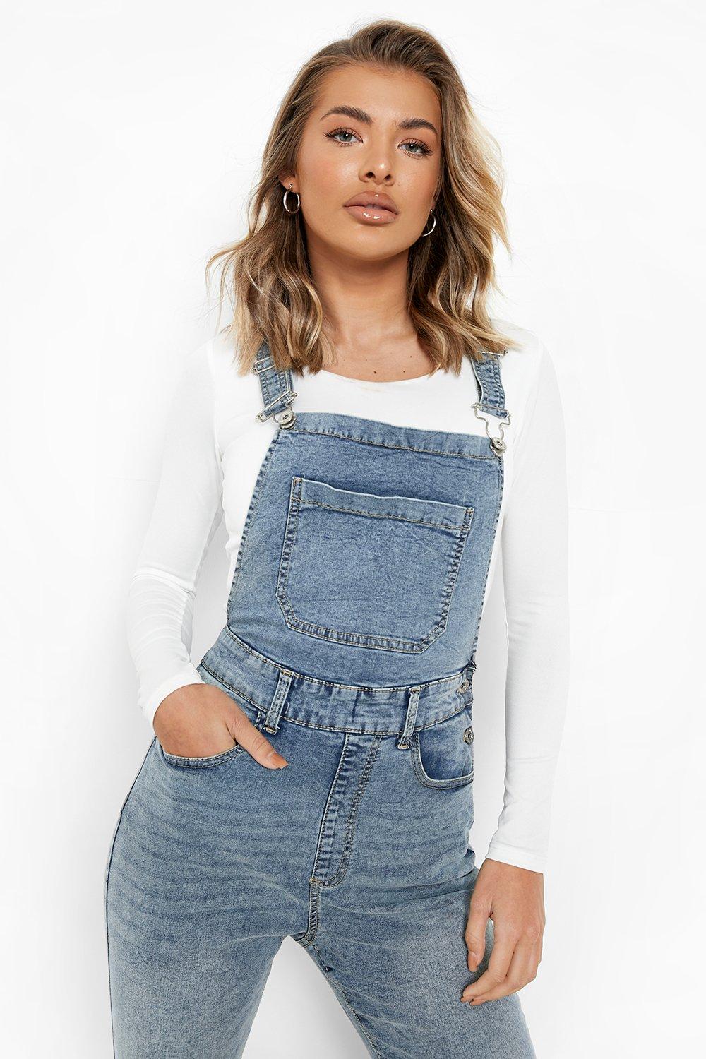 Slim store denim overalls